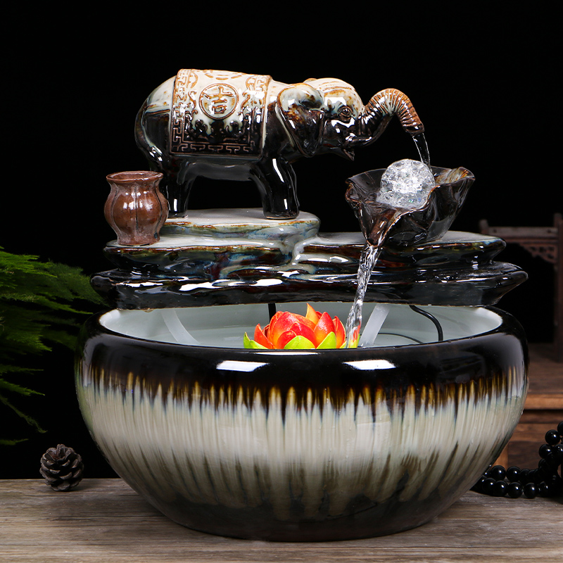 Jingdezhen ceramic aquarium water fountain creative small fish from cycle furnishing articles home sitting room a goldfish bowl