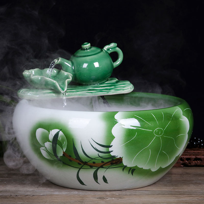 Jingdezhen ceramic aquarium water fountain in the sitting room of small creative goldfish bowl fish bowl furnishing articles sitting room adornment