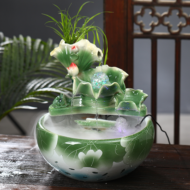 Jingdezhen ceramic aquarium water furnishing articles sitting room aquarium desktop fountain landscape bonsai plutus transport office