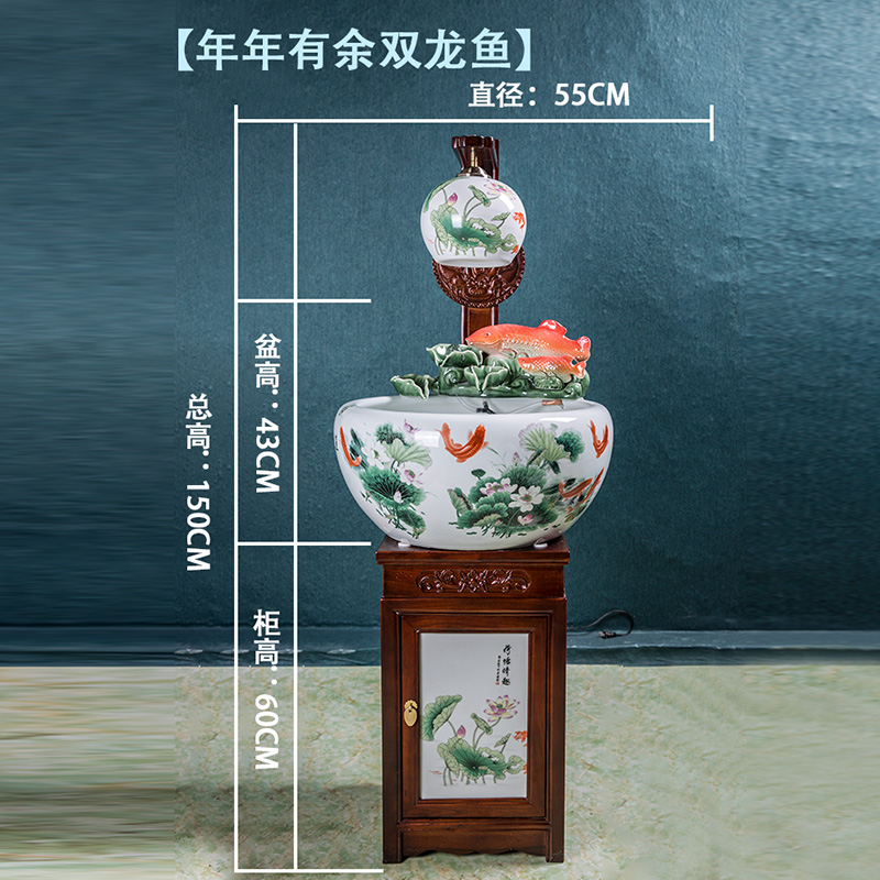 Jingdezhen ceramic sitting room place heavy tank circulation water filter to raise a goldfish bowl goldfish bowl lotus