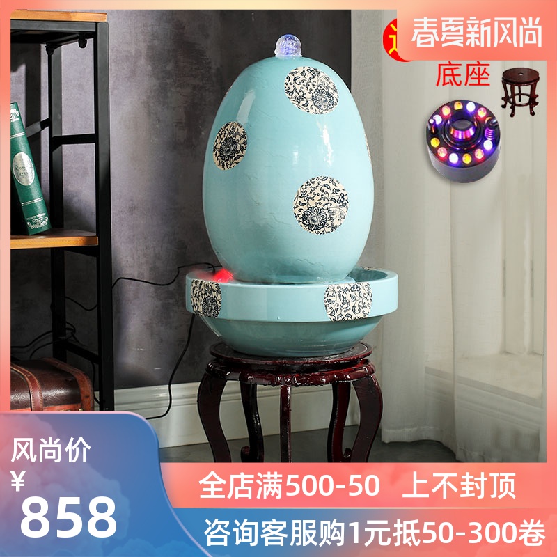 Jingdezhen to live in a small sitting room aquarium desktop furnishing articles ceramic water fountain creative version into gifts