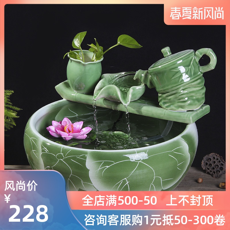 Package mail jingdezhen ceramic aquarium goldfish bowl lotus cylinder tortoise ceramic creative fish goldfish bowl aquarium