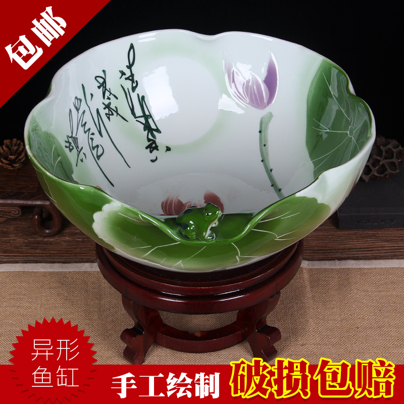 Art soul jingdezhen large aquariums famille rose porcelain loop aerobic filter water goldfish GangPen town house