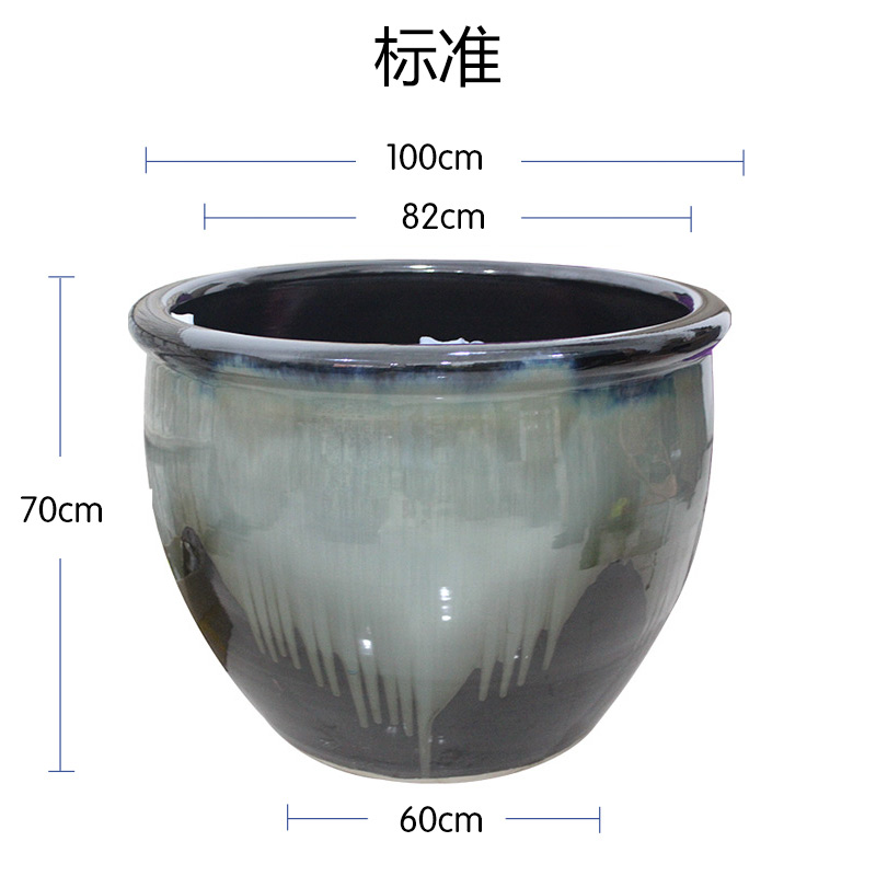 Blue and white porcelain tank 1 meter big basin of water tanks porcelain jar water lily lotus bowl lotus cylinder cylinder tortoise courtyard