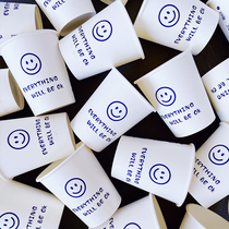 Thickened disposable small paper cups ins cute smiley birthday picnic water cup cartoon household beverage cup customization