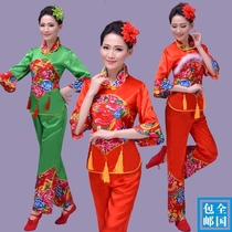 2017 New Yangko clothes open door red costume female adult festive northeast yangko dance costume new set