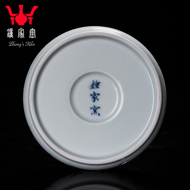 Clock home up rear cover cover supporting jingdezhen blue and white manually maintain landscape coasters lid accessories cup cup mat