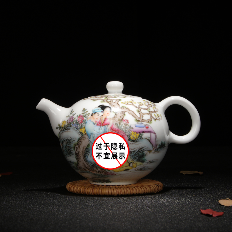 Jingdezhen chinaware sample tea cup hand - drawn characters powder enamel POTS all hand teapot kung fu tea pot