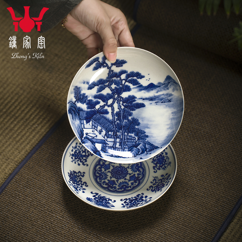 Clock home up ceramic round tea tray household tray was jingdezhen porcelain maintain kung fu tea tea tea saucer