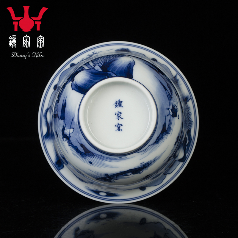 Clock home up tea bowl three cups just tureen single not hot tureen jingdezhen porcelain maintain kangxi landscape