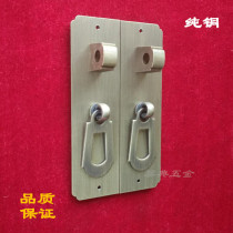 Li Dian hardware pure copper cabinet door Chinese antique straight copper handle mahogany furniture bookcase copper door door handle