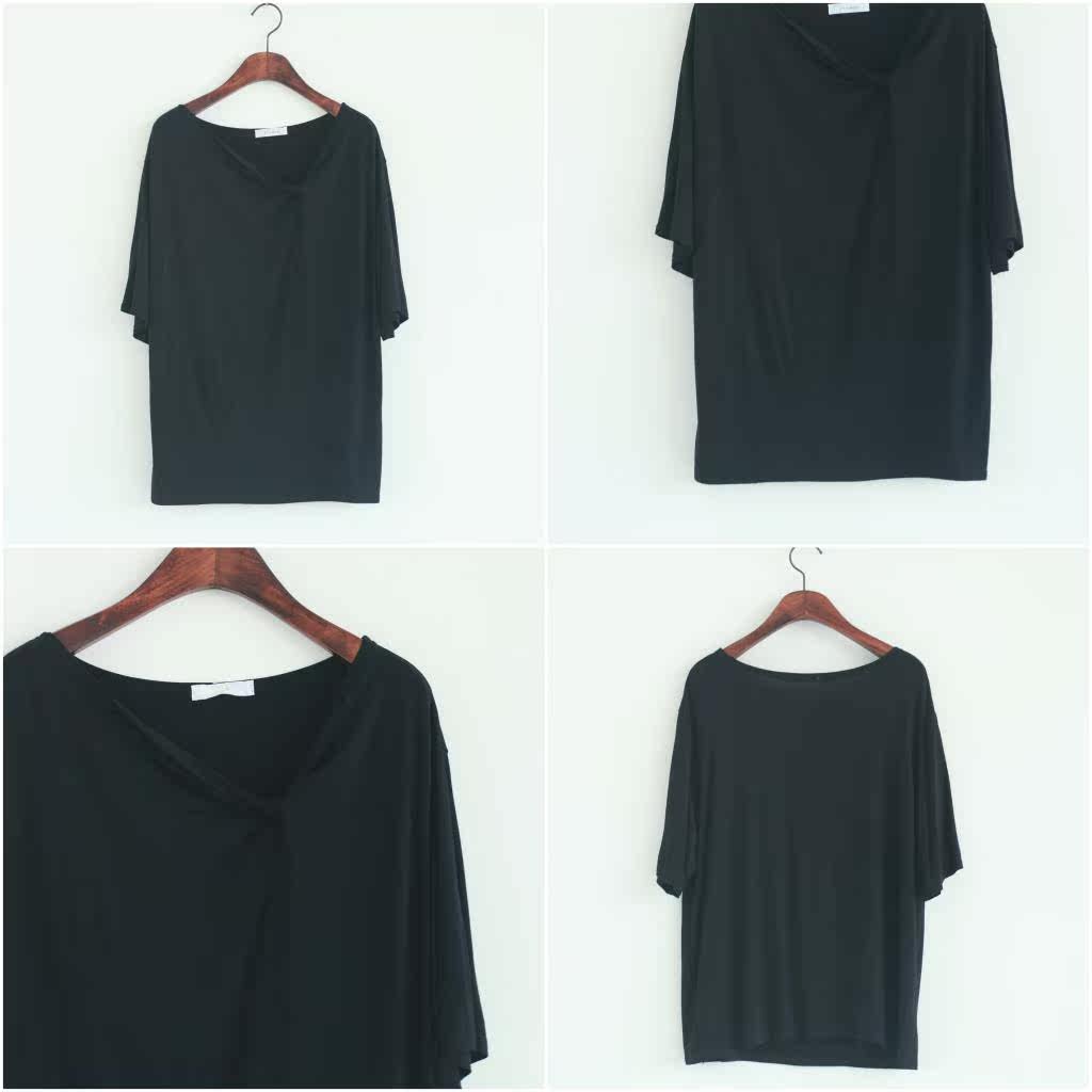 「colourless 无色」黑色不规则显瘦t 现货