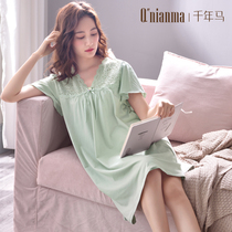 women's summer ice silk short sleeve large size modal cotton mother's pajamas summer thin 2022 new