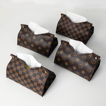 Old flower car tissue box Car pumping paper box Car napkin storage box Car creativity Car high-end creativity