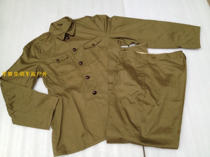 库存正品老货 60年代55式人字纹士兵老军装 五五式士兵冬装