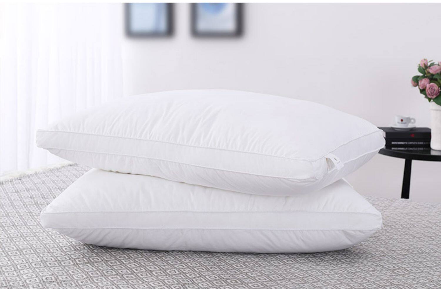 慕思 法式宫廷枕 单人枕头超柔羽丝绒枕芯纯棉酒店中高枕头一对装