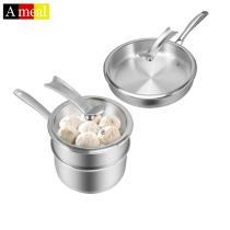 316 stainless steel baby food supplement pot non-stick pan non-stick coating baby multi-function steaming one small milk pan