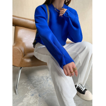 Sleeves dark buckle design ~ Space cotton sweater Female thickened air layer Thin And Soft Short Coat 2021 Autumn Winter