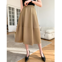 EAMODE spring and summer cold wind temperament flower skirt high waist skirt three-dimensional fashionable big swing skirt a-shaped umbrella skirt