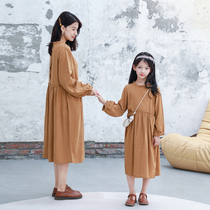 With Artisan 2022 Spring Dress New Day Series Hemp Cotton Kiss Suit Original Design Loose Art Mother Women Dress Dress Dress