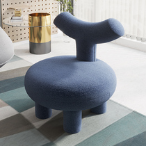Beauty fabric sofa designer single chair small apartment childrens low stool modern simple lamb cashmere stool