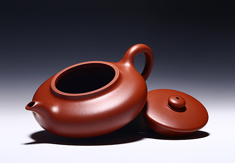 和泥有缘宜兴名家纯全手工紫砂壶 原矿朱泥 水扁壶泡茶壶茶具