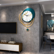 Light luxury decorative wall clock living room Nordic household clock personality creative clock wall hanging simple modern art wall hanging watch