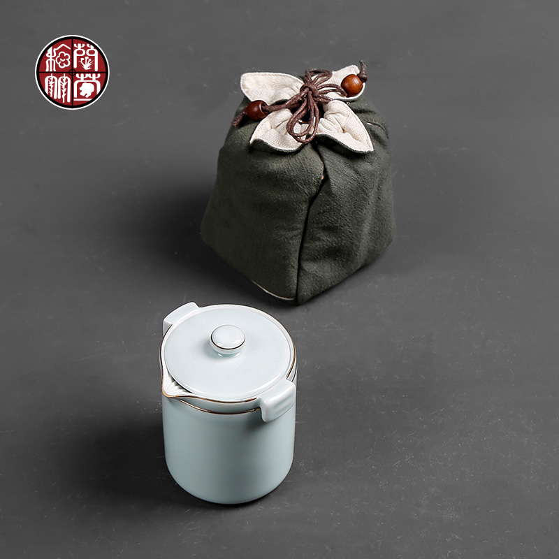 The Crack of a pot of 2 cup travel celadon dry mercifully tea suit portable package 2 people onboard kunfu tea tea
