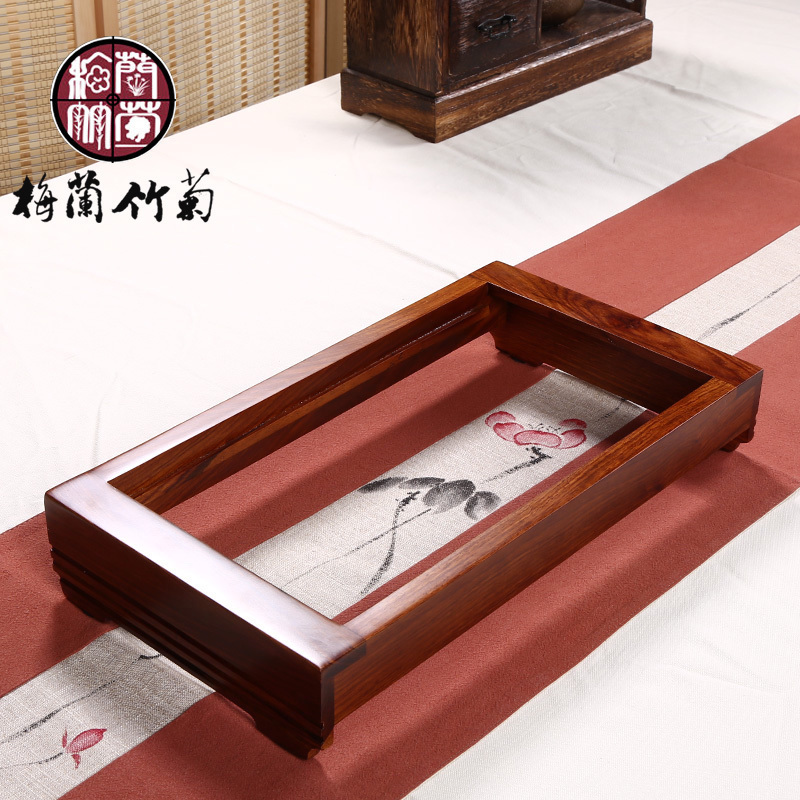 Kung fu tea set solid wood tea taking creative parts hua limu tea tray electrothermal furnace induction cooker framework tea table