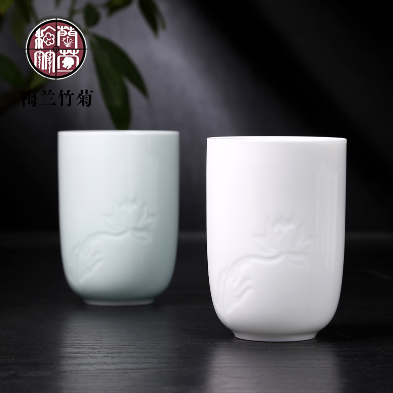 Thin foetus hand - made ceramic kung fu tea set big personal cup single CPU mercifully handless small tea cup of black tea drinking tea cups