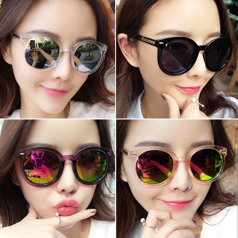 墨镜女潮明星款眼镜2016新款圆形彩色太阳镜女士圆脸韩国复古眼睛产品展示图2