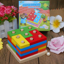1-3-6 years old kindergarten childrens gifts wooden quality intelligence early education toys wisdom square set column