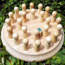 Kindergarten children student gifts teaching aids solid wood intelligence development six-color memory chess parent-child table game toys