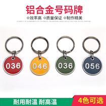 Digital number plate storage plate bath number key plate sauna coil plastic hand plate stainless steel brand