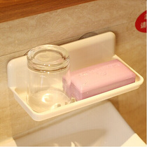 Japanese no trace viscose medium soap box bathroom storage rack Wall soap box wall-mounted square soap holder