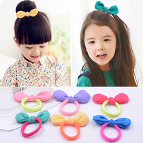 Korean childrens Hairband hair rope ponytail tie hair headline no seam towel baby hair jewelry headdress rabbit ear flower