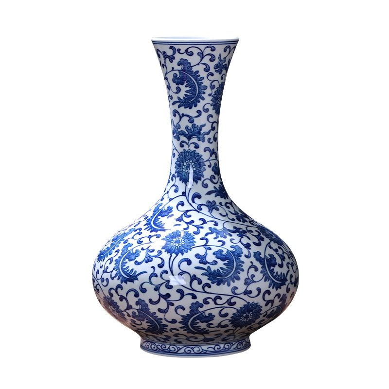 Jingdezhen porcelain ceramic hand - made archaize of blue and white porcelain vases, flower arranging new Chinese style household furnishing articles sitting room adornment