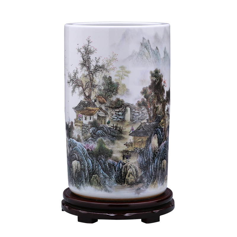 Jingdezhen ceramics quiver vase painting scroll calligraphy and painting receives landing a large sitting room home decoration furnishing articles