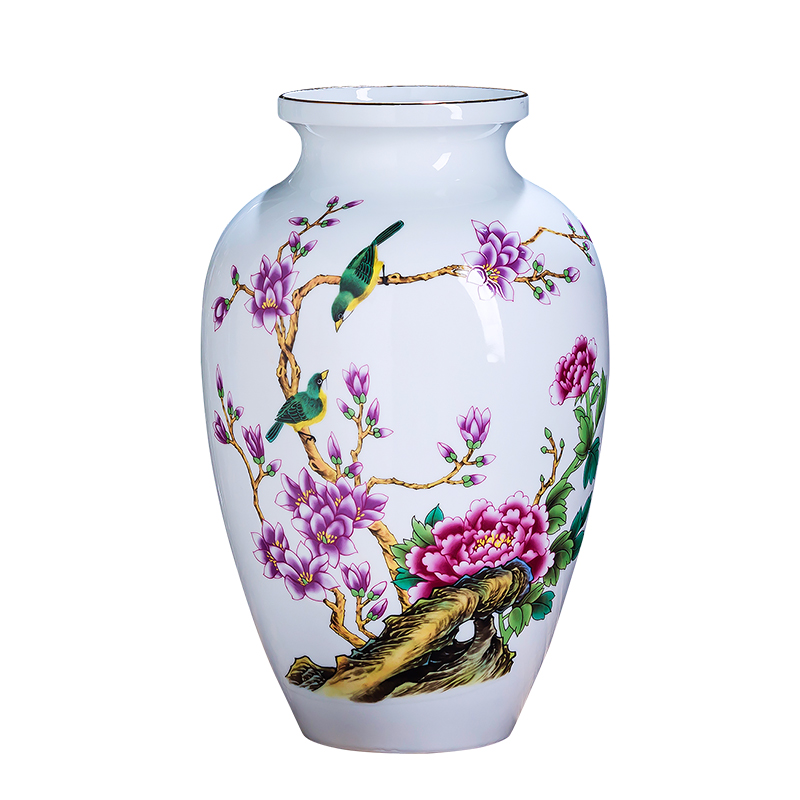 Jingdezhen porcelain ceramic powder enamel thin foetus vase new Chinese flower arranging place to live in the living room TV cabinet decoration