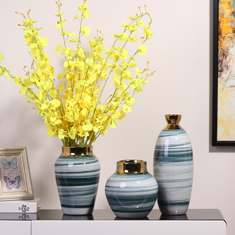 Modern light key-2 luxury ceramic vases, dried flowers, place to live in a TV ark, simulation flowers to decorate the sitting room porch table accessories