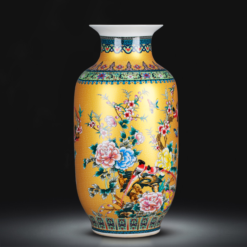 Jingdezhen porcelain ceramic colored enamel flower vase large landing place, a new Chinese style home sitting room adornment