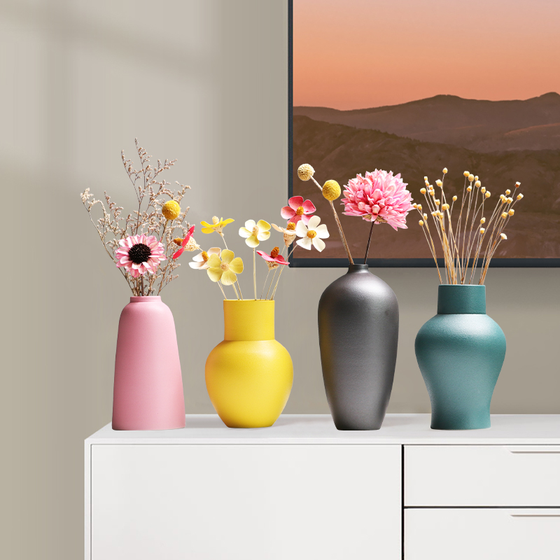 Nordic ins morandi ceramic vase furnishing articles creative contracted wind dried flower arranging flowers sitting room decorate household act the role ofing is tasted