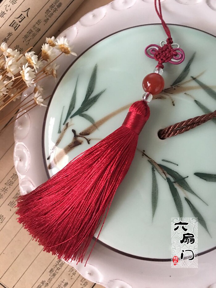 折扇配件坠子纯手工流苏中国结扇坠小包民族风工艺扇子穗子复古女