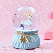 Dream crystal ball music box Music box starry sky creative personality girl gift cartoon unicorn elk ornaments