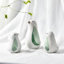 Ceramic cute bird ornaments Creative small fresh furnishings Nordic living room crafts Home TV cabinet decorations
