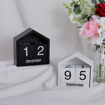 Creative wooden Nordic style ins page turning calendar Three-dimensional manual perpetual calendar Desktop calendar decoration props