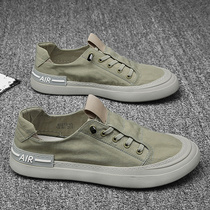 Summer mens shoes breathable odor-proof old Beijing cloth shoes casual canvas shoes men mens one pedal lazy flat trendy shoes