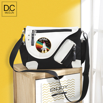 Korean Version Tide Cards Skew Satchel Students Junior High School High School Boys Satchel Fashion Trends Single Shoulder Bag Casual minimalist Large capacity