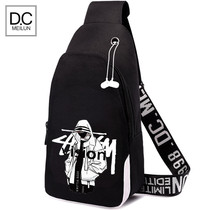 Casual mens chest bag Simple travel shoulder messenger bag Student tide brand oblique cross small backpack small bag trend mens bag