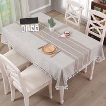 Table Cloth Cotton Linen Blend Small Fresh Nordic Mesh Red Ins Table Cloths Water waterproof and burn-proof table cloth